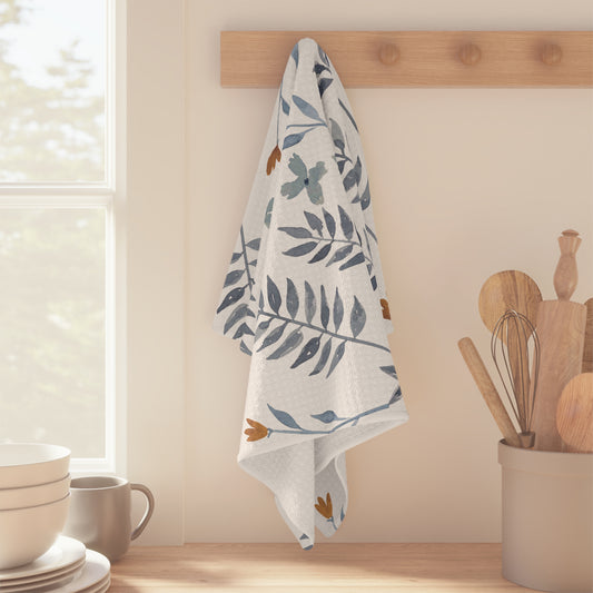 Microfiber Tea Towel | Watercolor Winter Flora