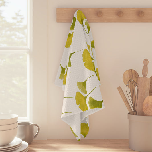 Microfiber Tea Towel | Yellow Ginkgo Leaves