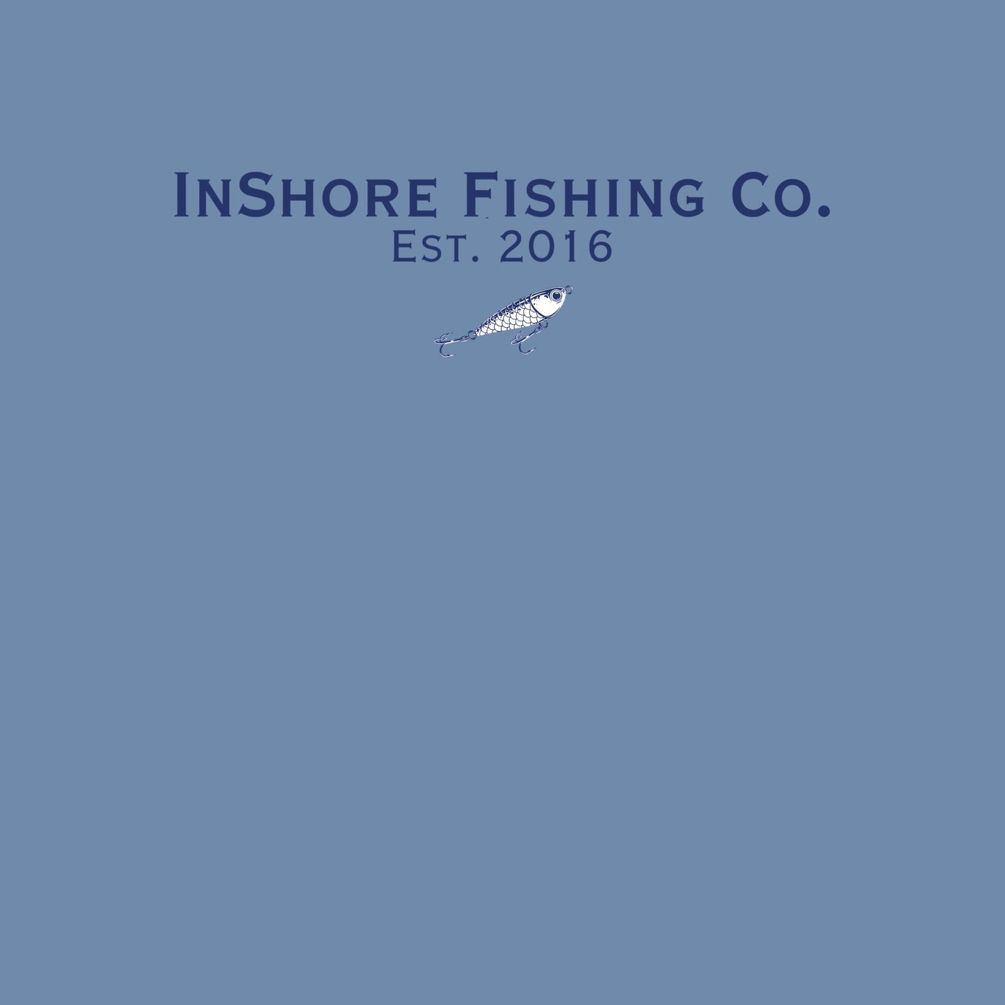 InShore Fishing Co. Solar Hoodie — Navy Lure Logo
