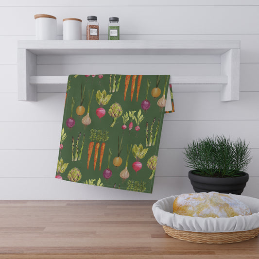 Cotton Tea Towel | Root Veggie Harvest