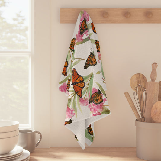 Microfiber Tea Towel | Monarchs and Milkweed