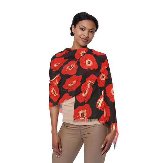 Poppy Bloom Lightweight Scarf