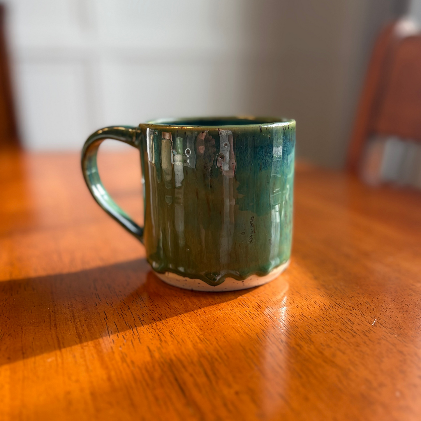 Dark Green Blue Stoneware Mug | Medium