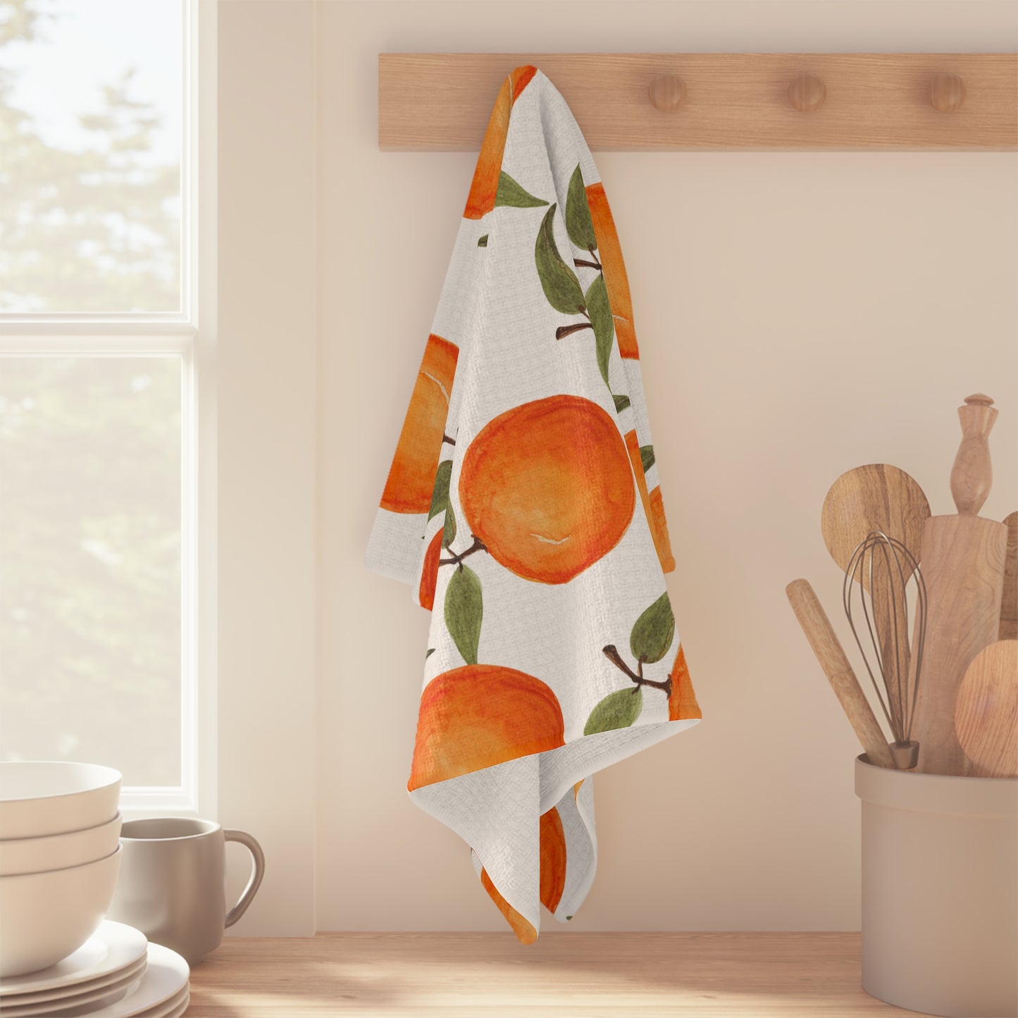 Microfiber Tea Towel | Watercolor Clementines