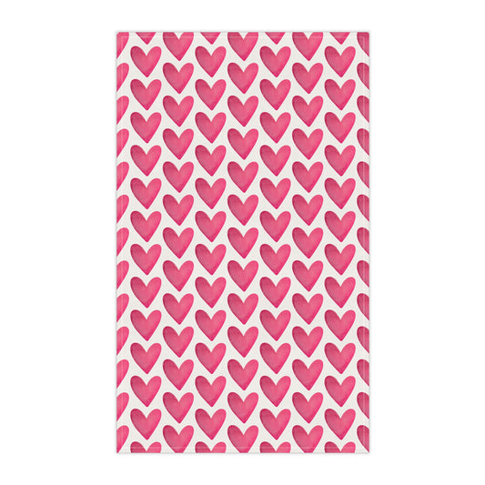 Cotton Tea Towel | Watercolor Hearts