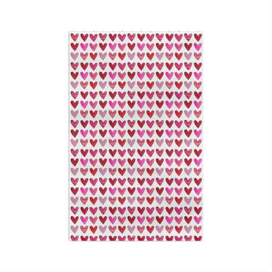 Microfiber Tea Towel | Watercolor Hearts