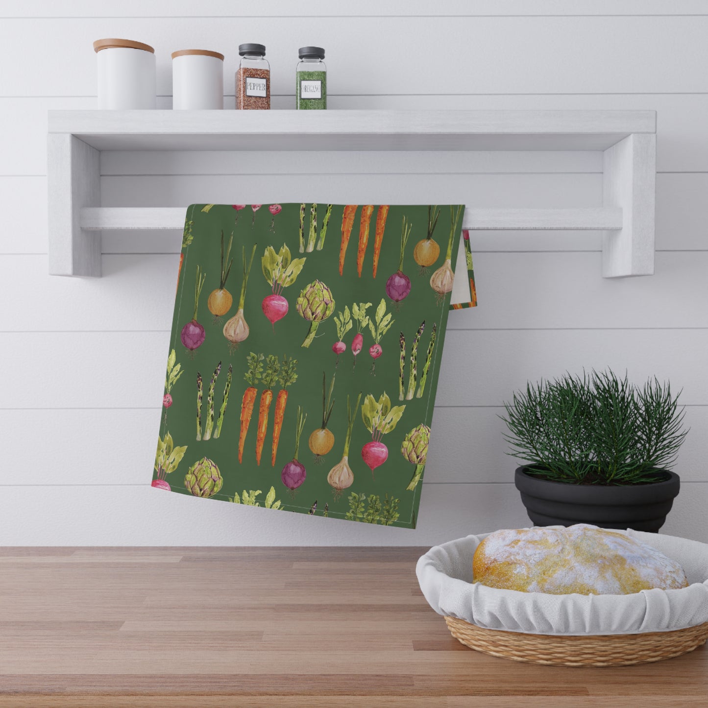 Cotton Tea Towel | Root Veggie Harvest
