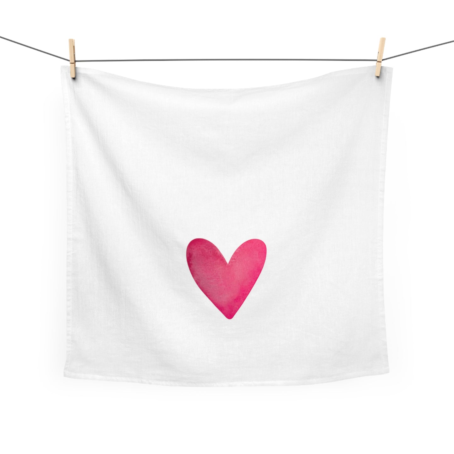 Heart Watercolor Tea Towel