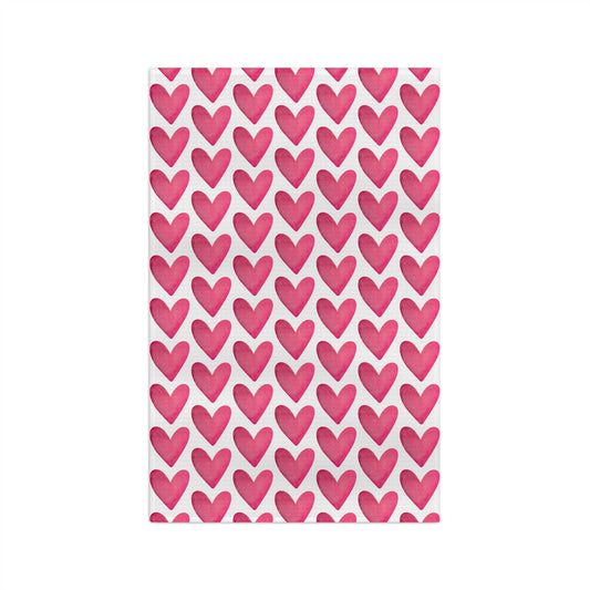 Microfiber Tea Towel | Watercolor Hearts