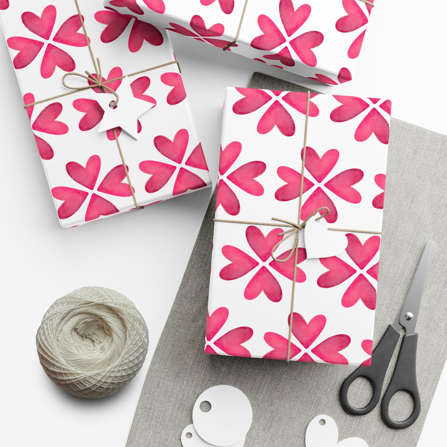 Gift Wrap Paper | Watercolor Heart Knots