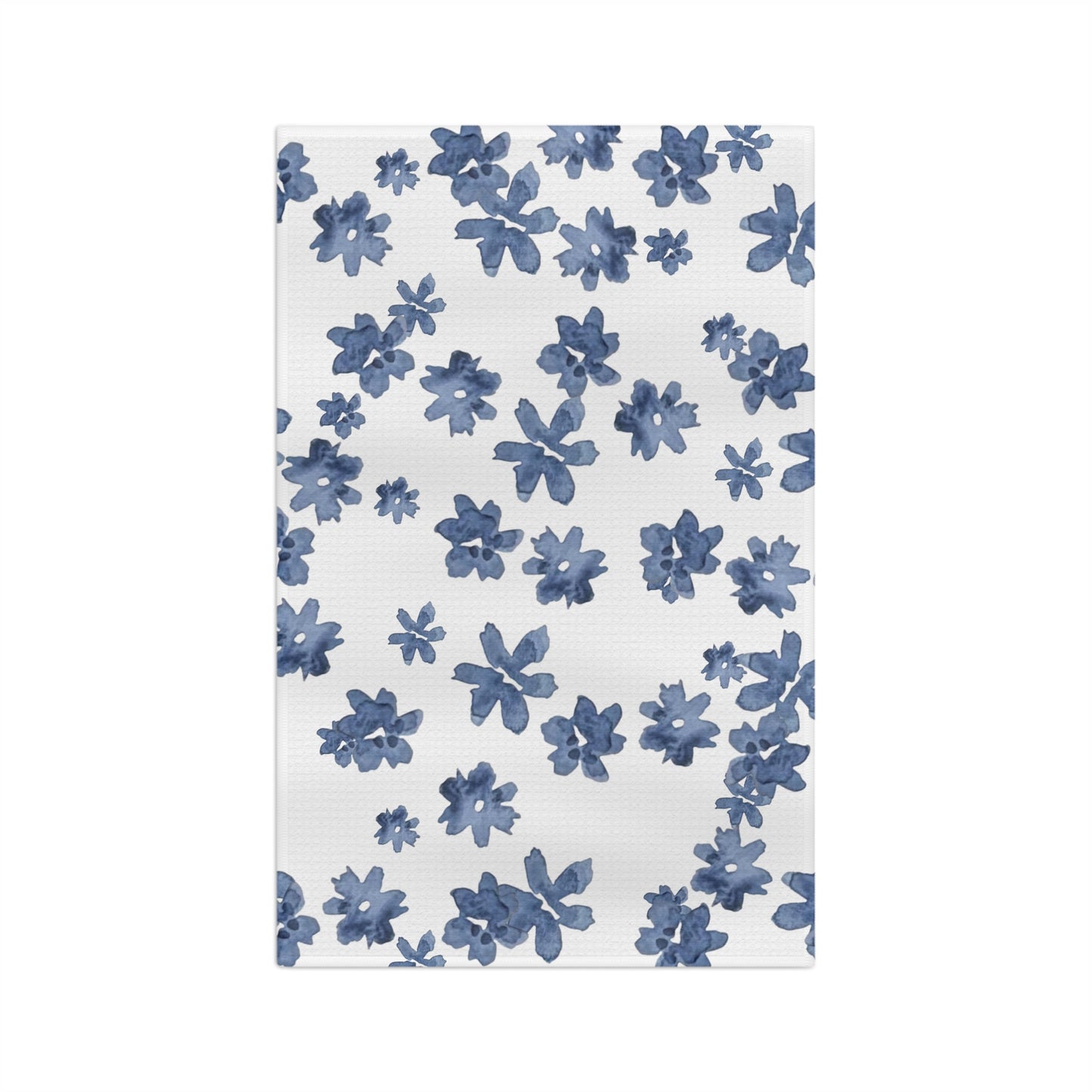 Microfiber Tea Towel | Watercolor Blue Flora
