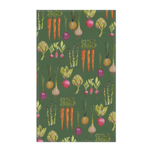 Cotton Tea Towel | Root Veggie Harvest