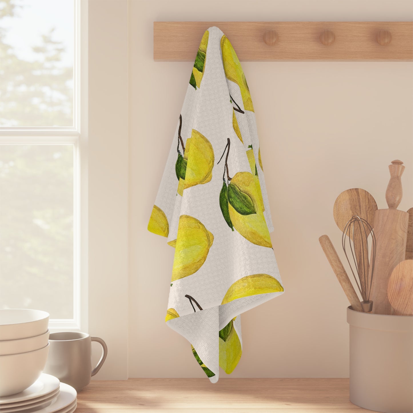 Microfiber Tea Towel | Watercolor Lemons