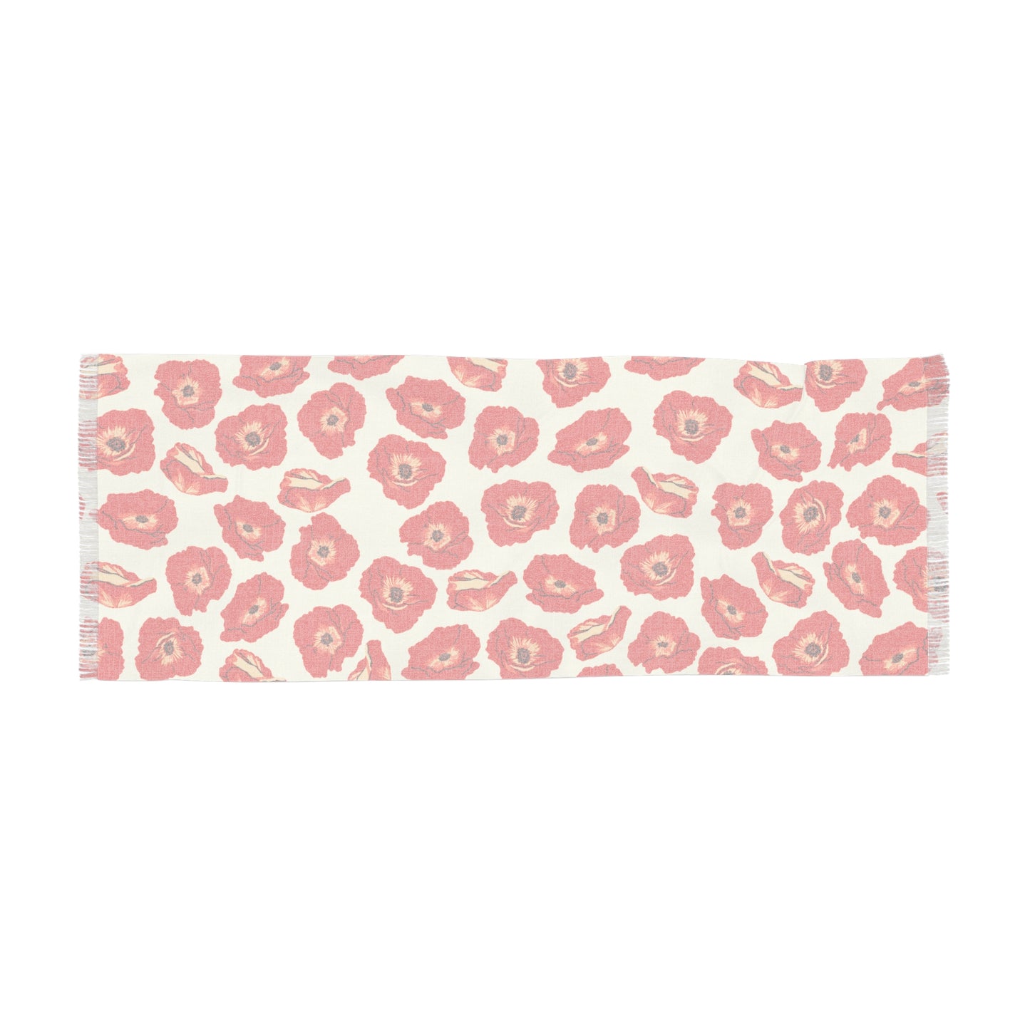 Poppy Bloom Lightweight Scarf (cream)