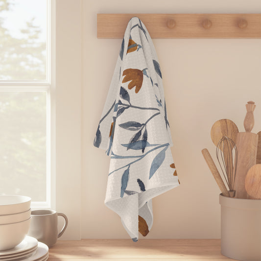 Microfiber Tea Towel | Watercolor Winter Flora II