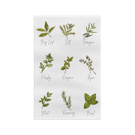 Microfiber Tea Towel | Watercolor Herbs