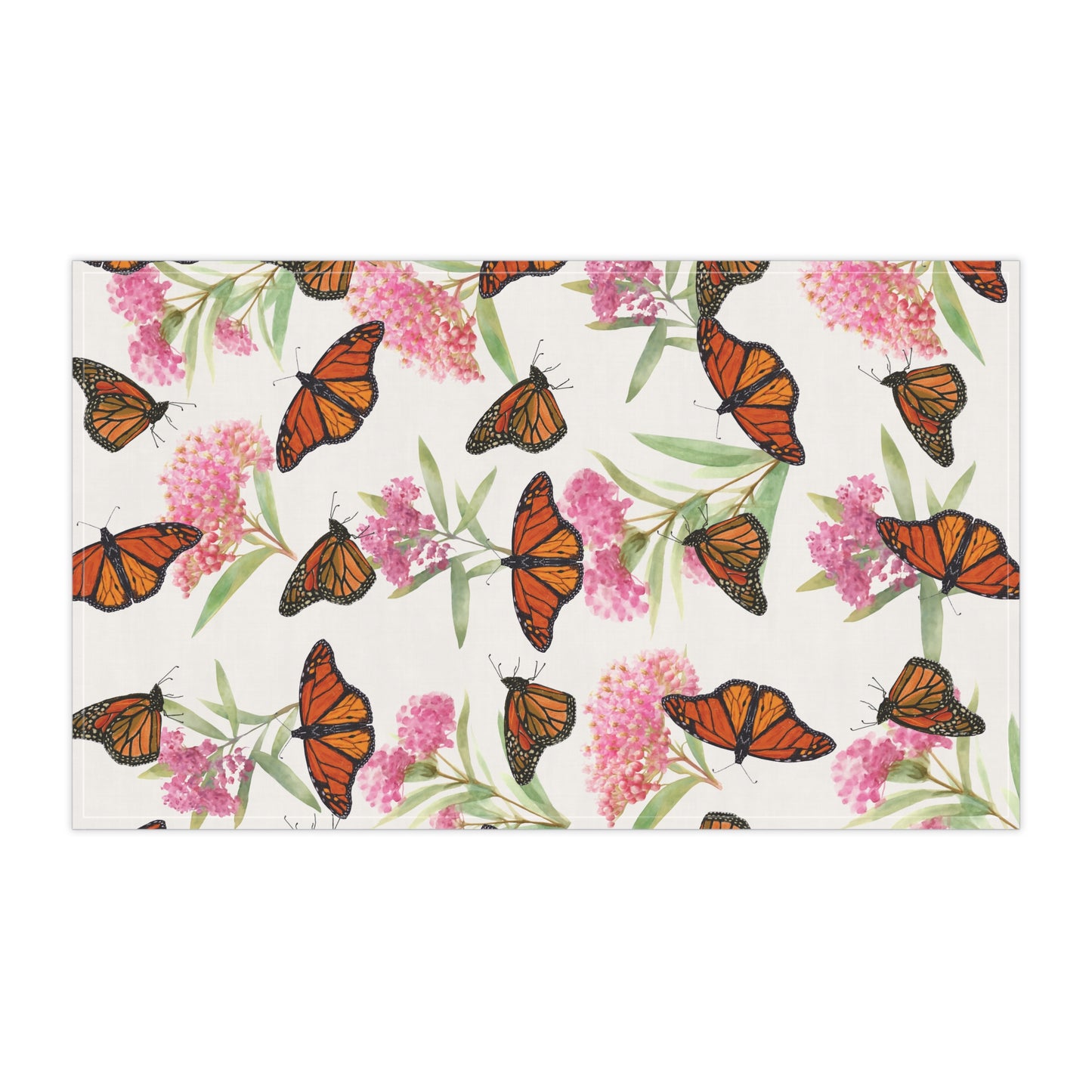Cotton Tea Towel | Monarchs and Milkweed
