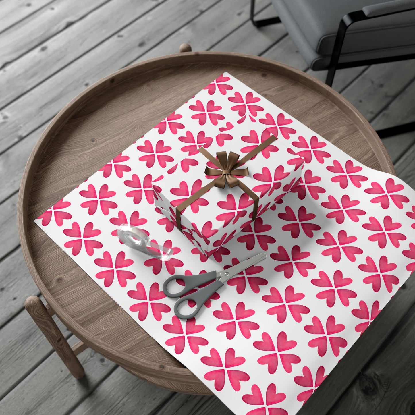 Gift Wrap Paper | Watercolor Heart Knots