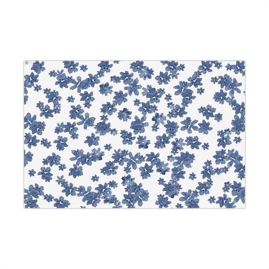 Gift Wrap Paper | Watercolor Blue Flowers