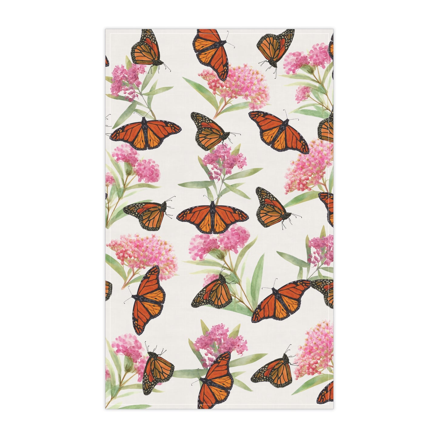 Cotton Tea Towel | Monarchs and Milkweed