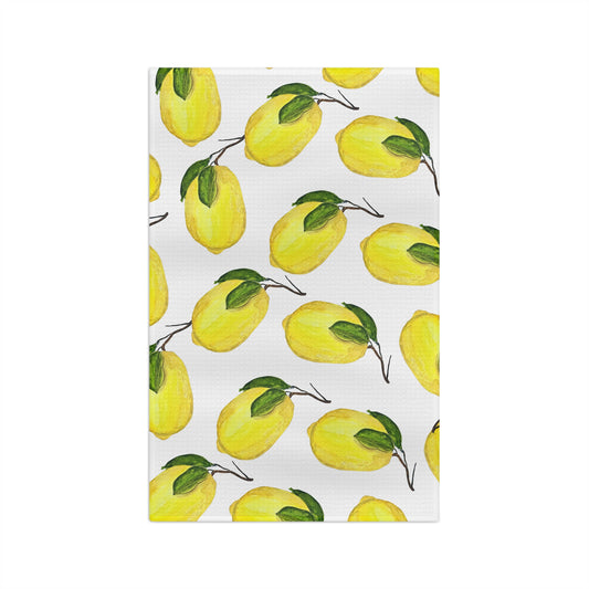 Microfiber Tea Towel | Watercolor Lemons
