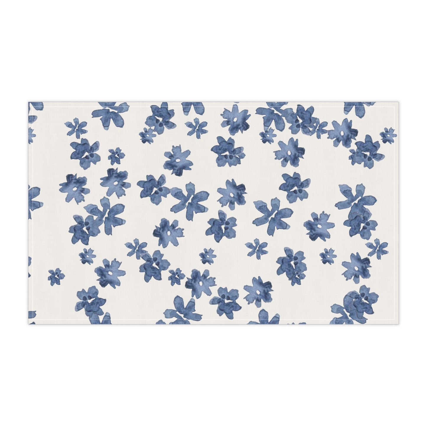 Cotton Tea Towel | Watercolor Blue Flowers