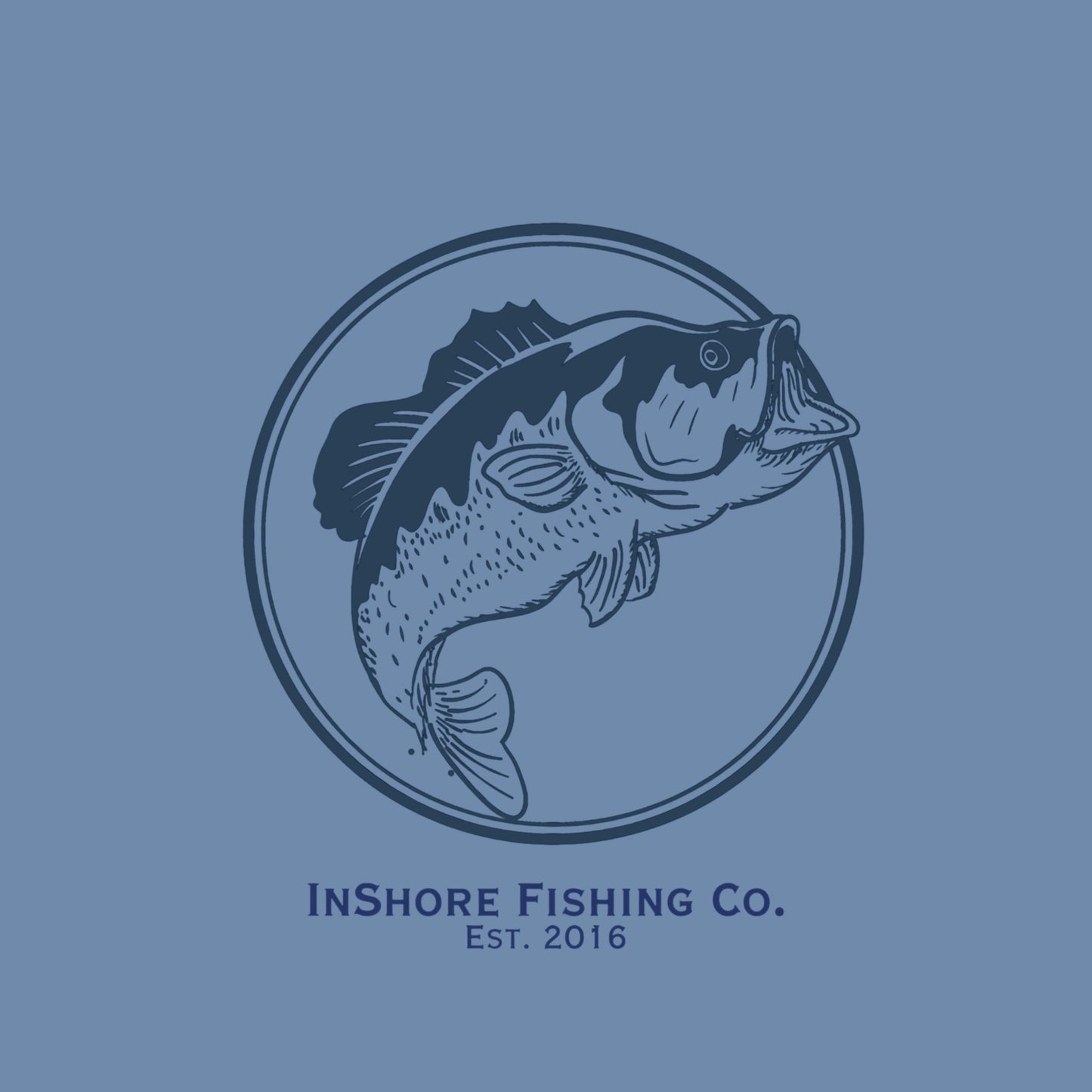 InShore Fishing Co. Solar Hoodie — Navy Bass