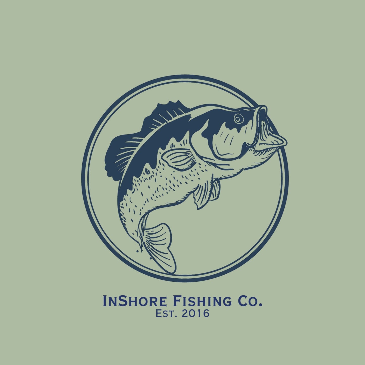 InShore Fishing Co. Solar Hoodie — Navy Bass