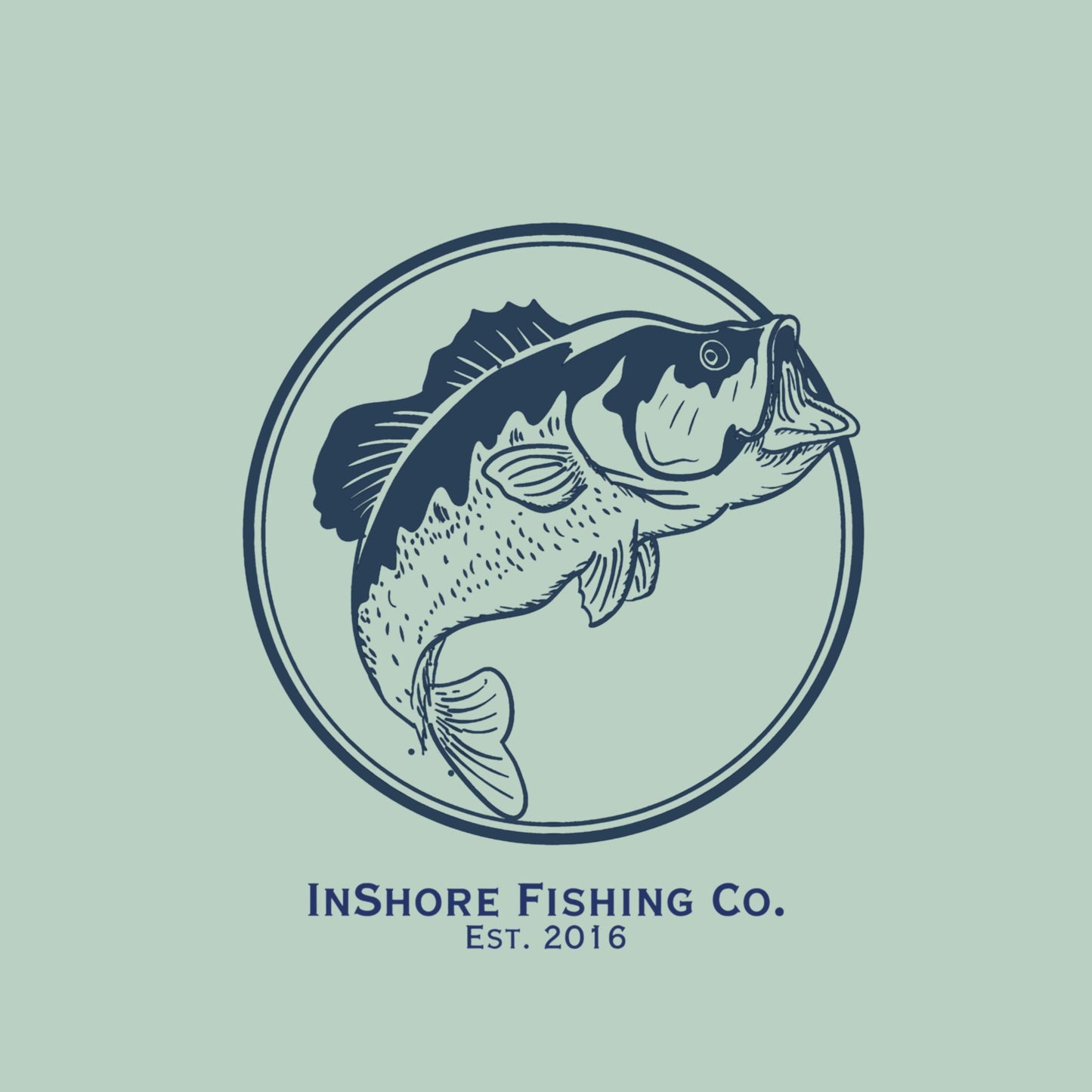 InShore Fishing Co. Solar Hoodie — Navy Bass