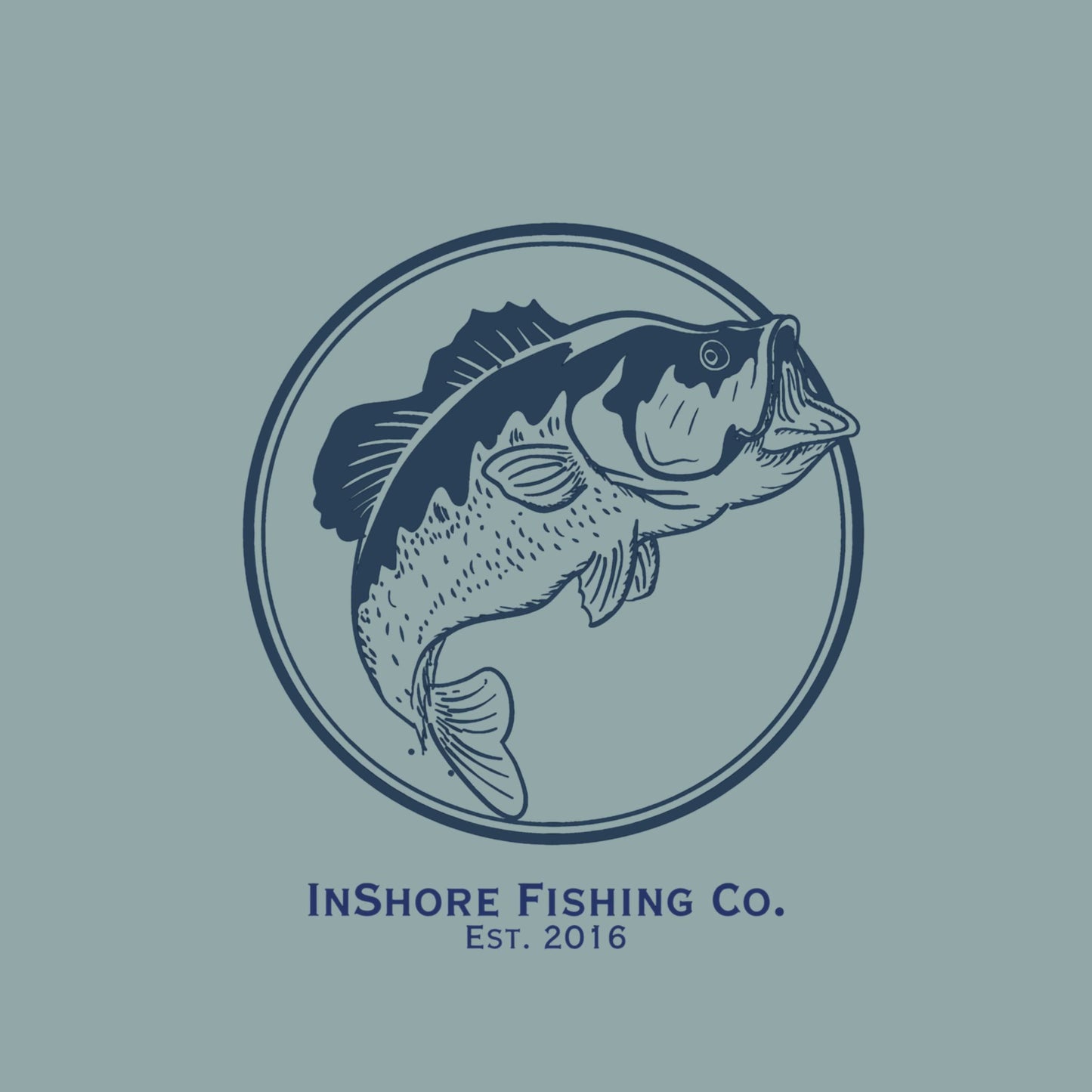InShore Fishing Co. Solar Hoodie — Navy Bass