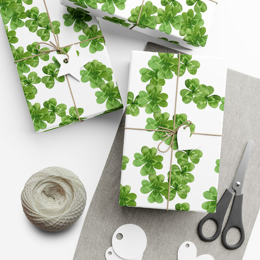 Gift Wrap Paper | Watercolor Clovers