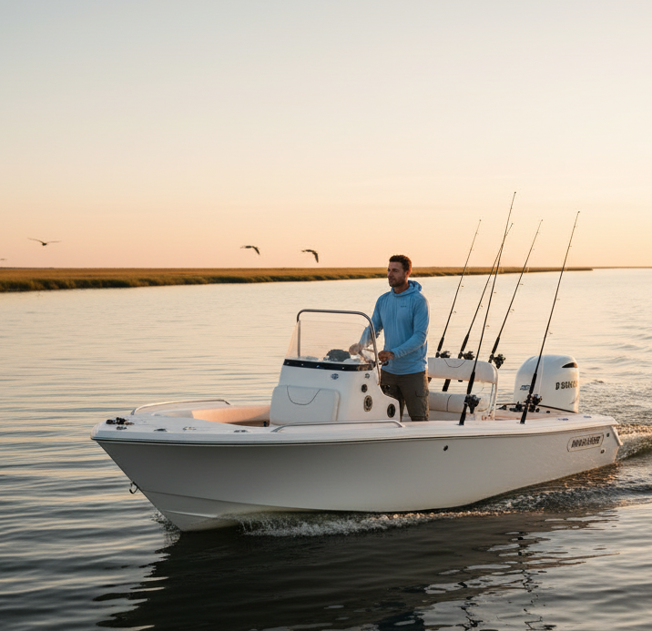 InShore Fishing Co. Solar Hoodie  — Navy Lure Logo