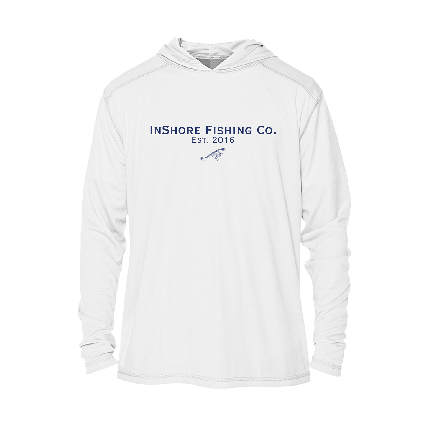 InShore Fishing Co. Solar Hoodie  — Navy Lure Logo